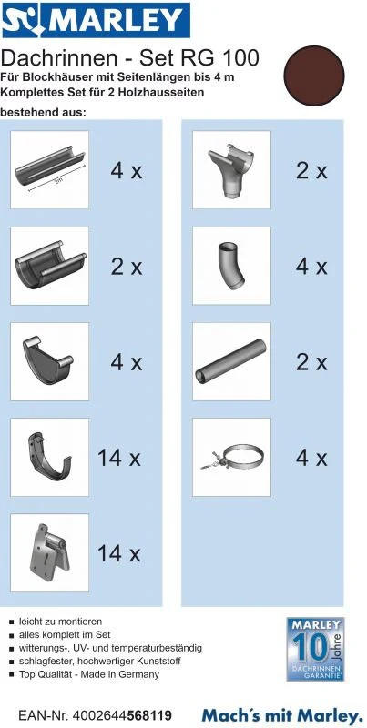 Dachrinnenset RG 100 für Blockhäuser - Image 3