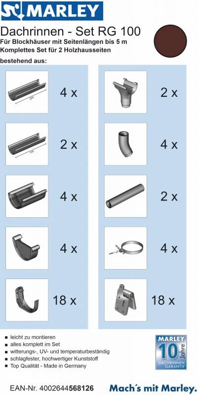 Dachrinnenset RG 100 für Blockhäuser - Image 4