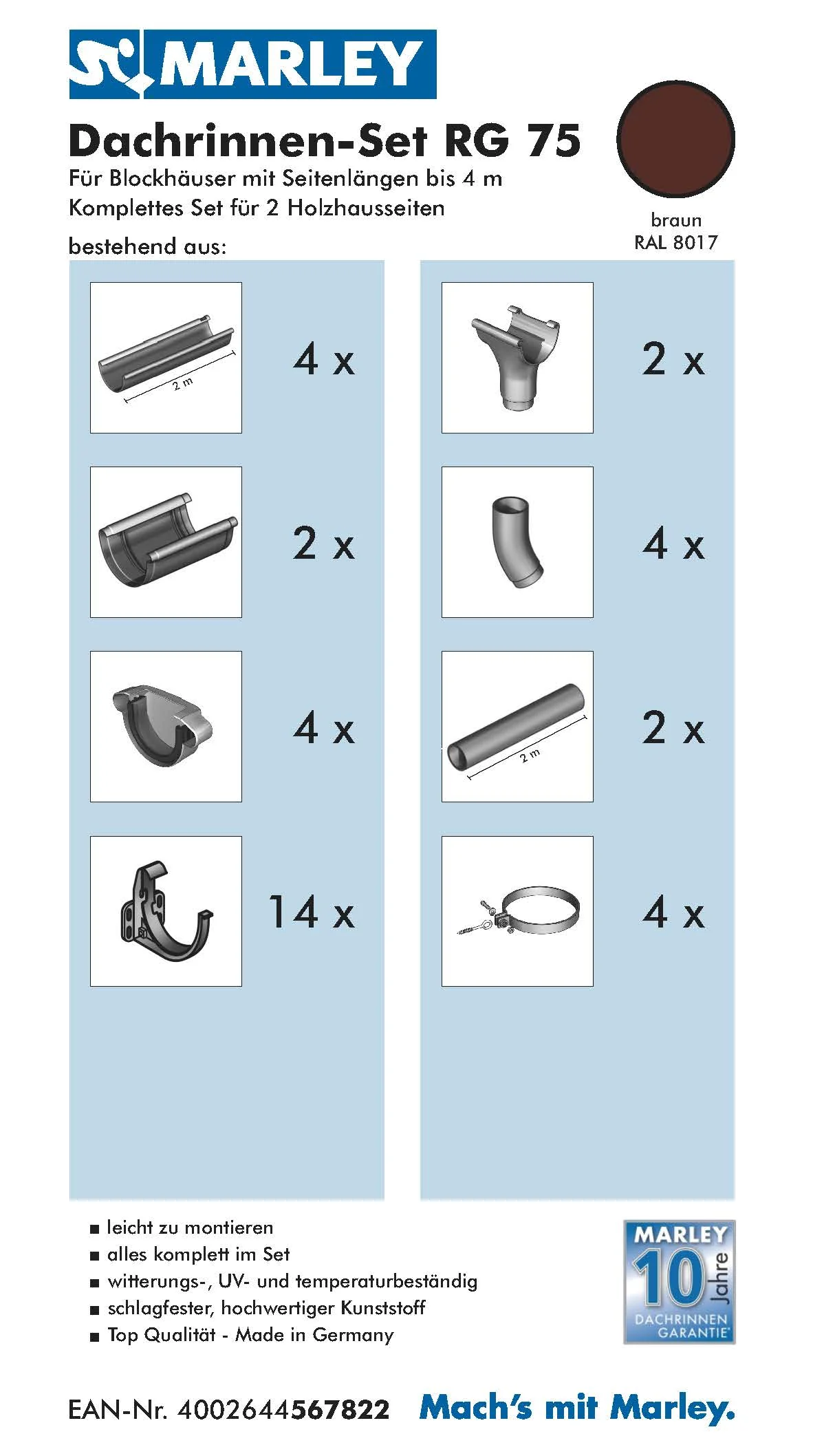 Dachrinnenset RG 75 für Blockhäuser - Image 10