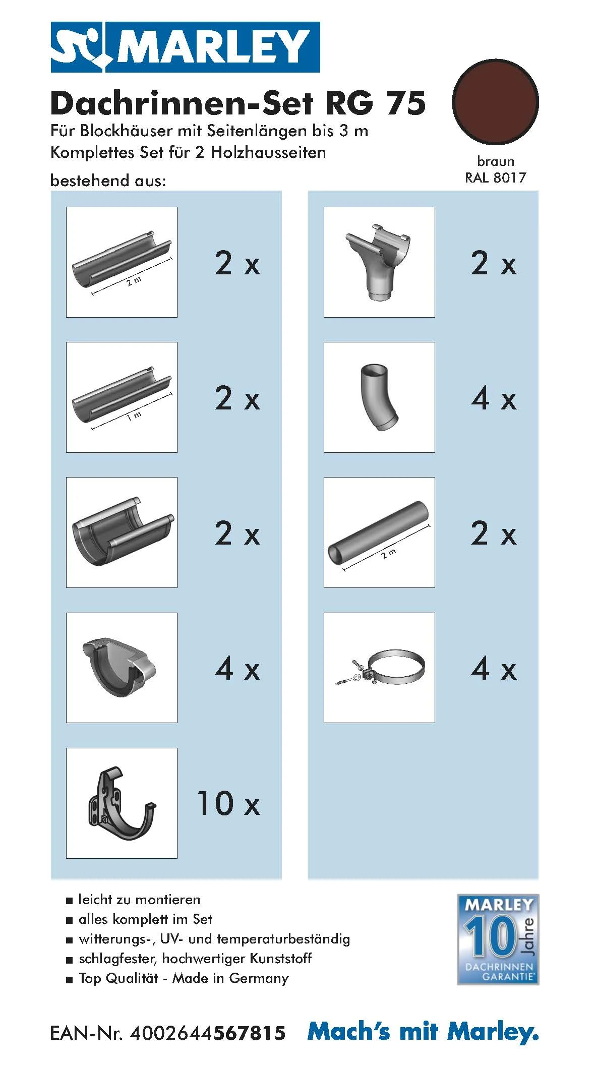 Dachrinnenset RG 75 für Blockhäuser - Image 11