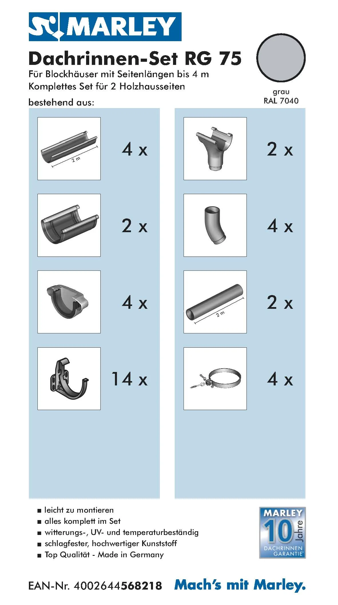 Dachrinnenset RG 75 für Blockhäuser - Image 12