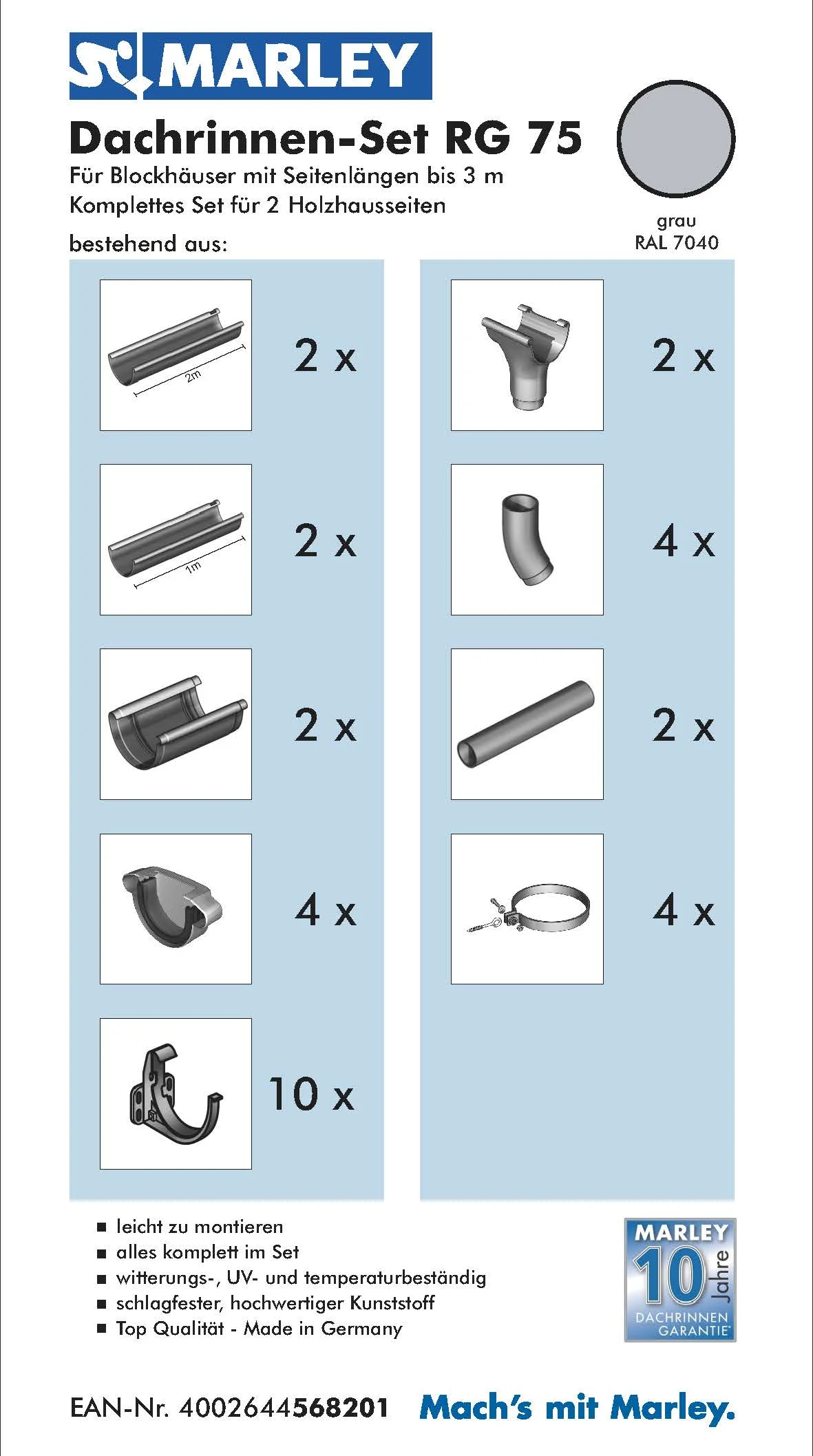 Dachrinnenset RG 75 für Blockhäuser - Image 14