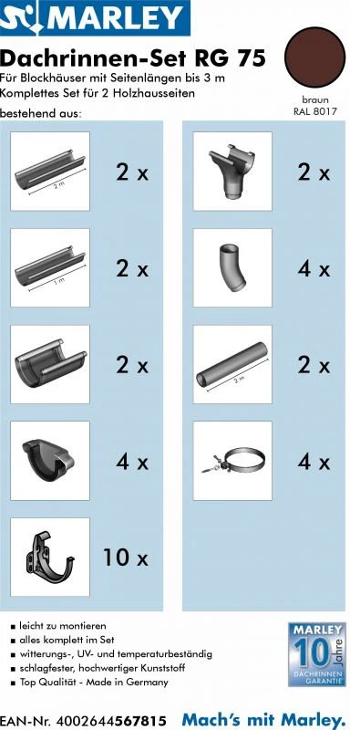 Dachrinnenset RG 75 für Blockhäuser - Image 3