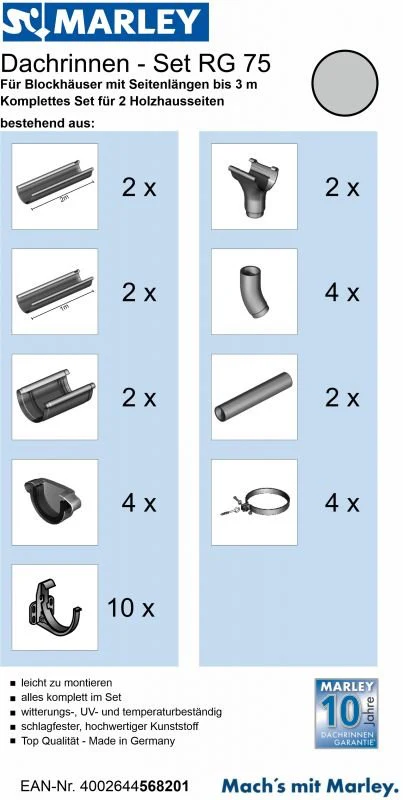 Dachrinnenset RG 75 für Blockhäuser - Image 4