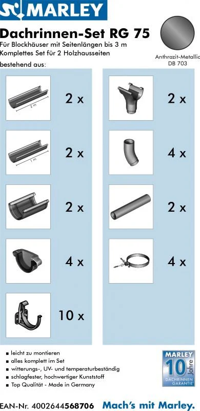 Dachrinnenset RG 75 für Blockhäuser - Image 5
