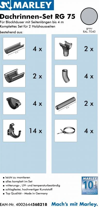 Dachrinnenset RG 75 für Blockhäuser - Image 8