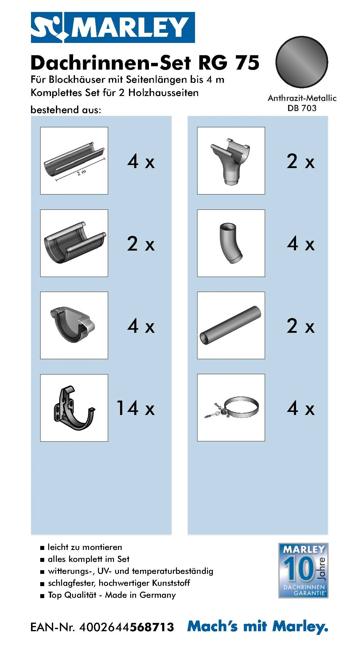 Dachrinnenset RG 75 für Blockhäuser - Image 9